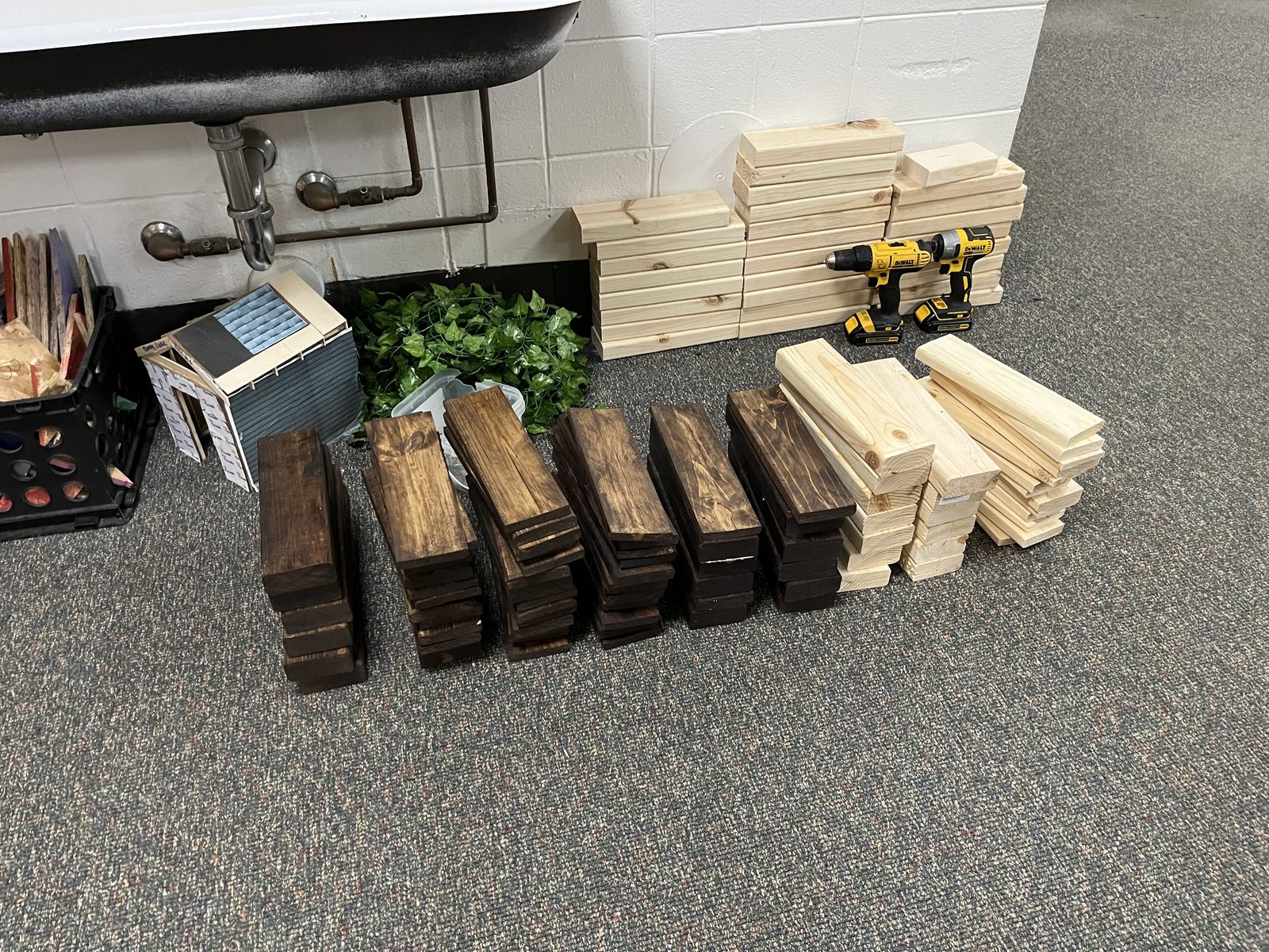 Staining & cutting 2x4's